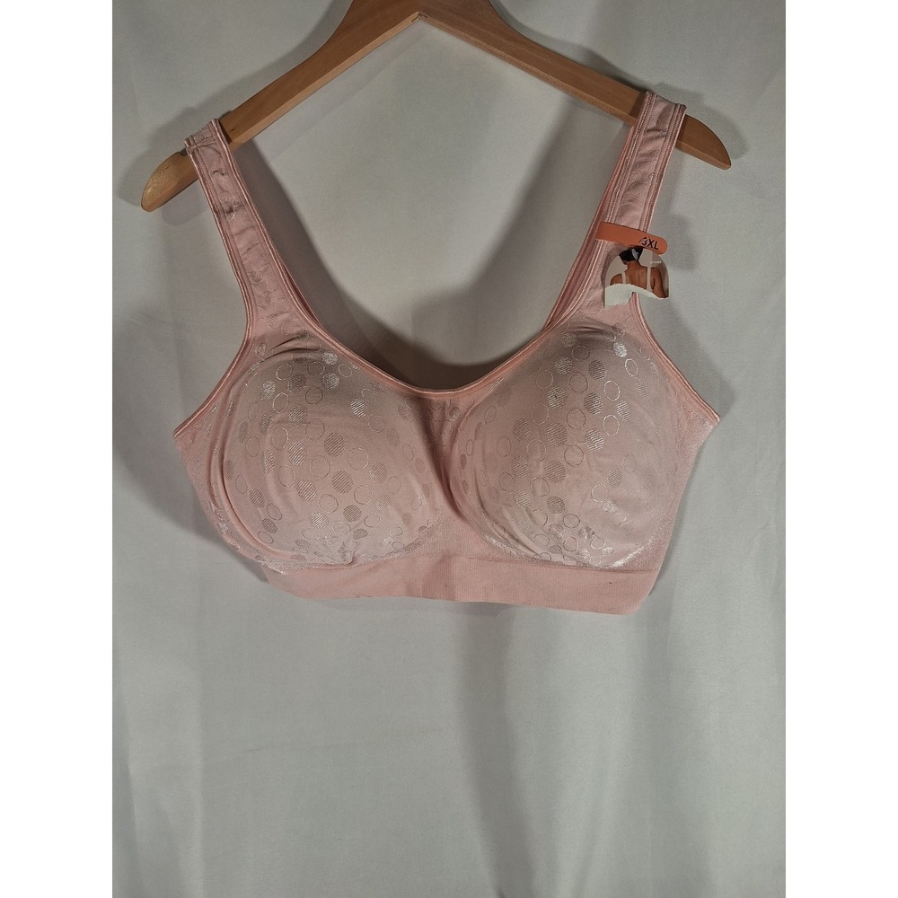 Bali Comfort Revolution Wireless Bra Pink Jacquard 3488 3XL NWT Spot